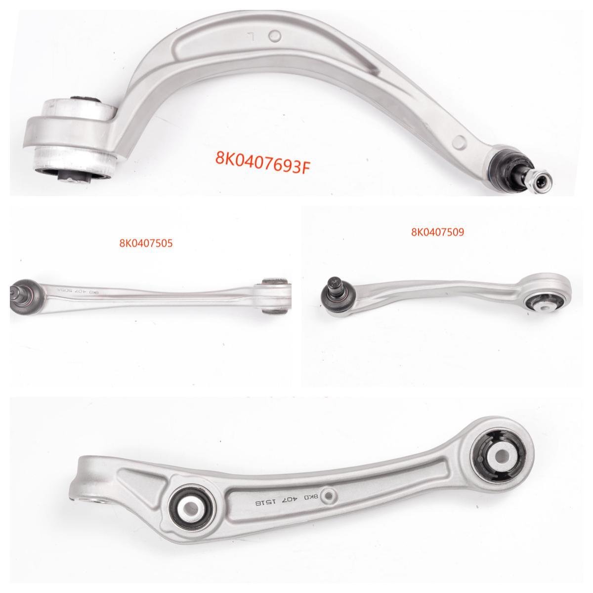 Auto Parts Chassis Control Arm Kit Front Axle Upper Lower for Audi A4 B8 Q5 Aluminium Control Arms